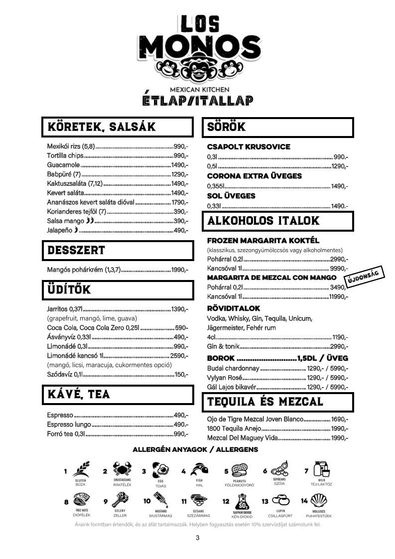 Menu Los Monos Mexican Kitchen-1