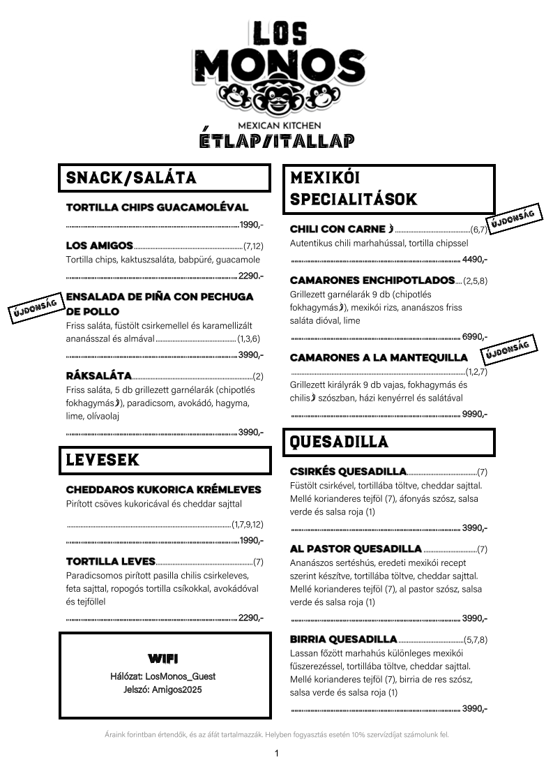 Menu Los Monos Mexican Kitchen-2