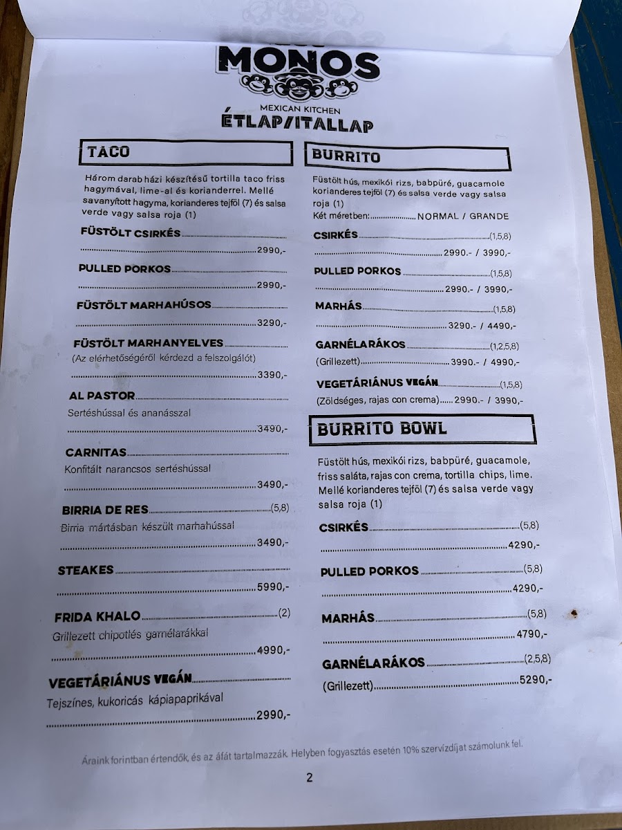 Menu Los Monos Mexican Kitchen-3